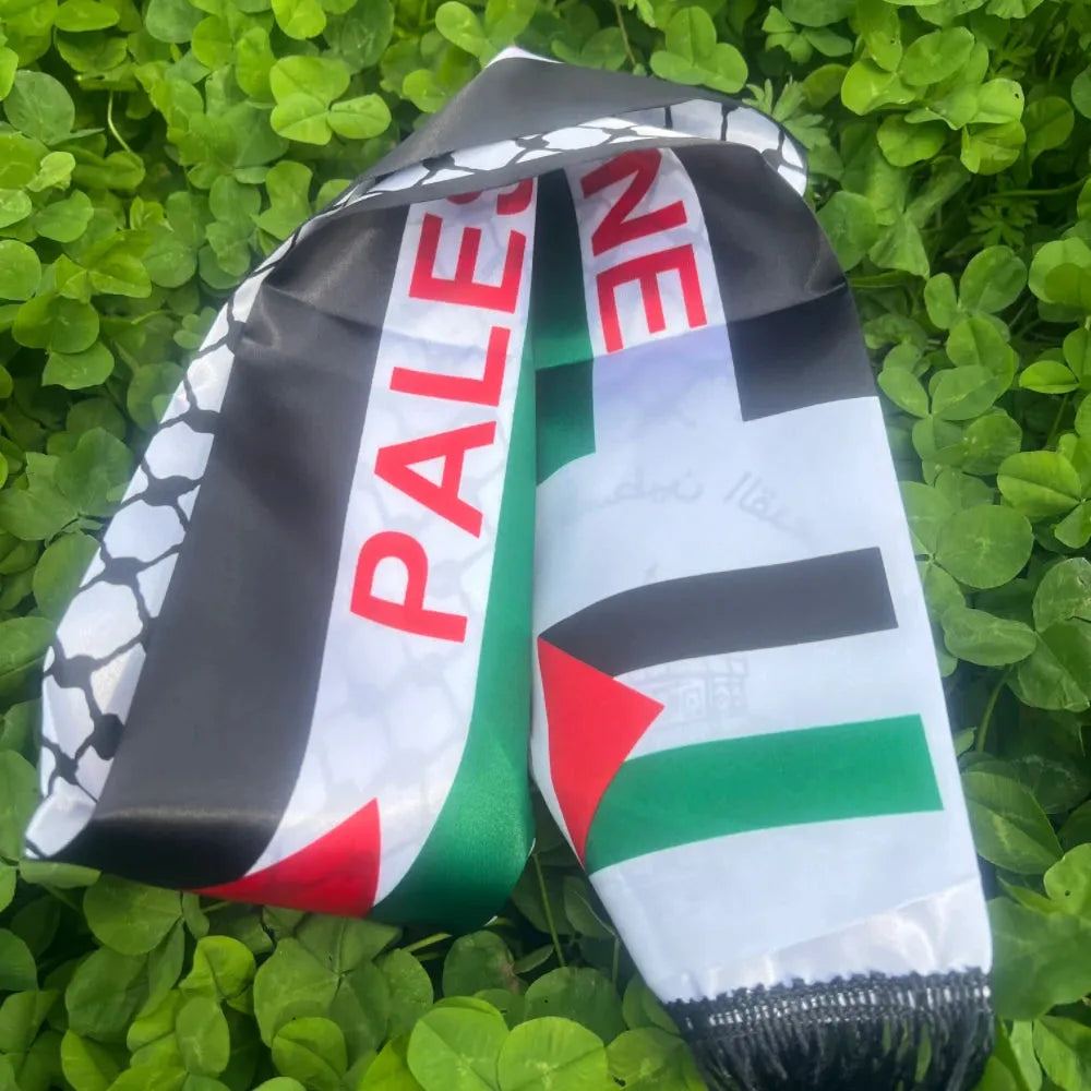 Palestine scarf 14x130cm silk scarf printed satin Palestine National Day silk scarf Palestinie shawl