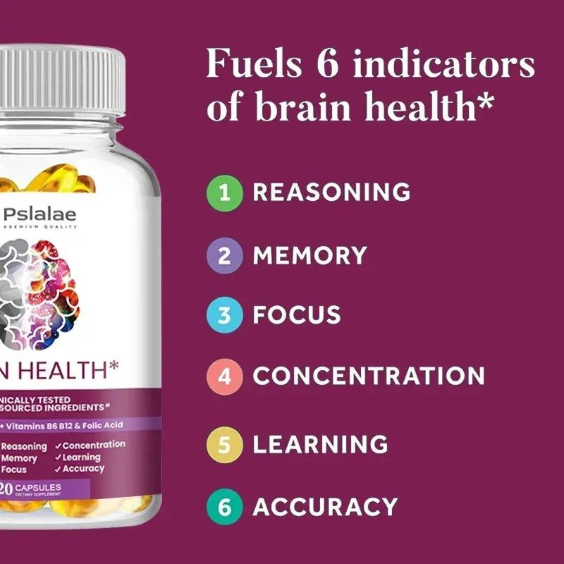Brain Health Capsules - Brain Supplement To Enhance Memory and Focus, Energy, Cognition and Mental Clarity