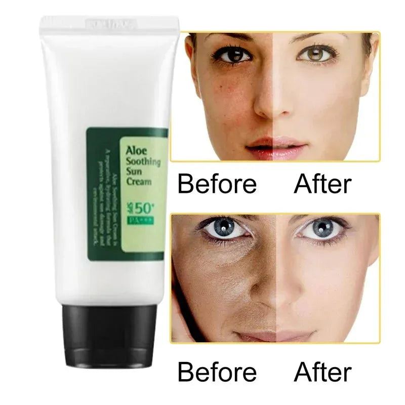 Aloe Soothing Sun Cream SPF50 Sunscreen Whitening Sun Protection UV Isolation Moisturizing Non-Greasy Korea Facial Skincare 50ml