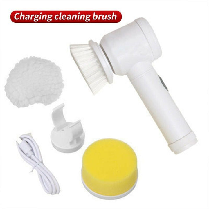 Electric Cleaning Brush Bathroom Wash Brush Kitchen Cleaning Tool USB 5-in-1 Handheld Bathtub Brush Electric Brush Cleaner Sink