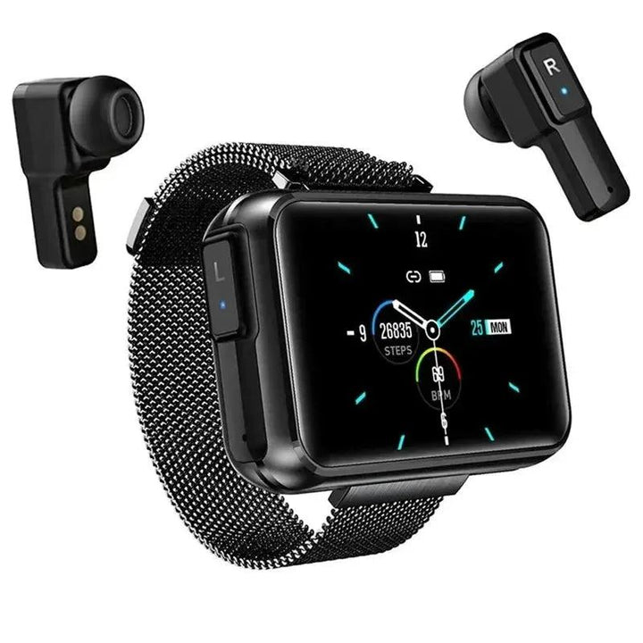 2024 New TWS Wireless BT Headset Smart Watch Women Men 1.4 Inch Blue Tooth Call Fitness Music Sports Smartwatches 2 in 1