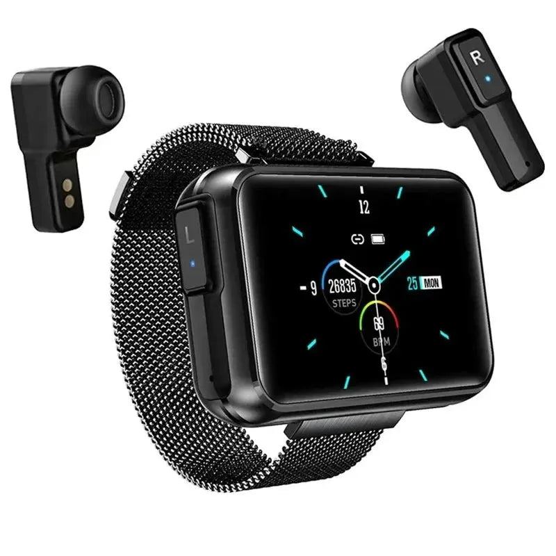 2024 New TWS Wireless BT Headset Smart Watch Women Men 1.4 Inch Blue Tooth Call Fitness Music Sports Smartwatches 2 in 1