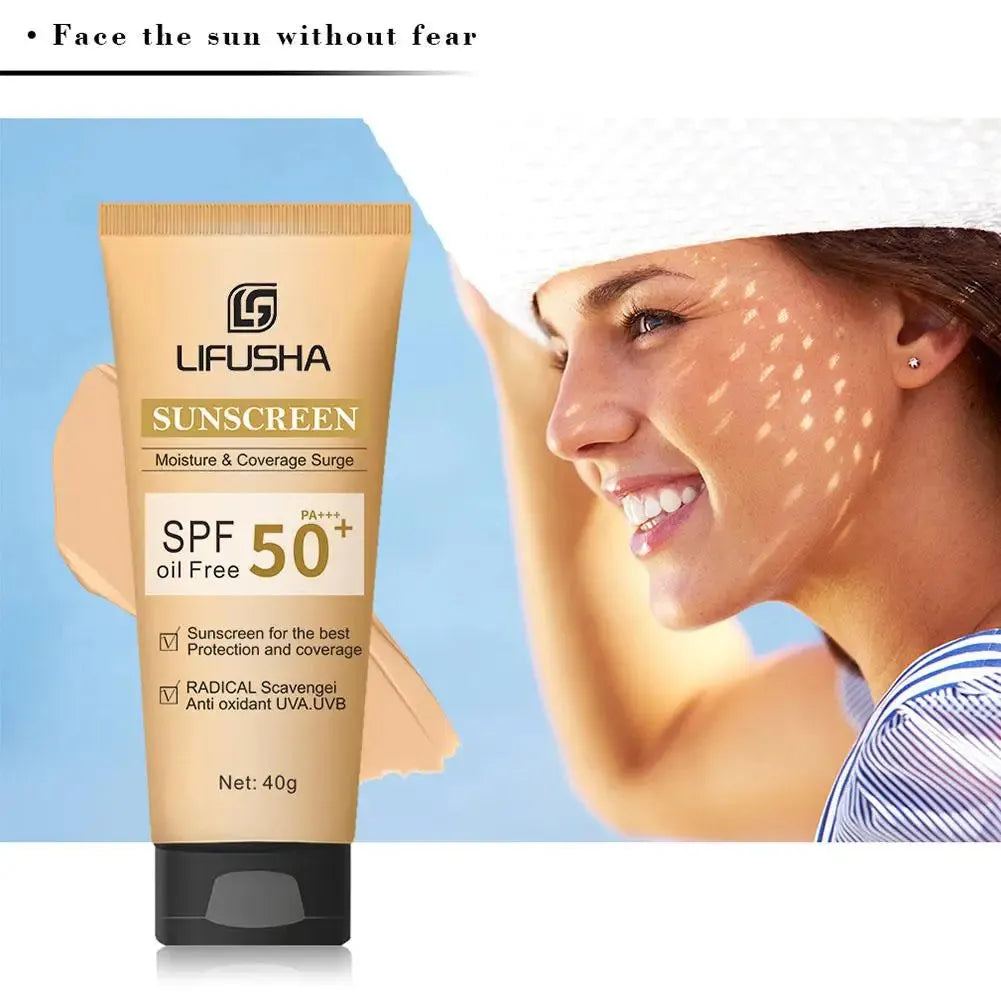 Sunscreen UV Isolate Moisturize Whitening Skin Care Ultraviolet SPF 50+,Makeup Lightweight Formula Sunscreen Cream