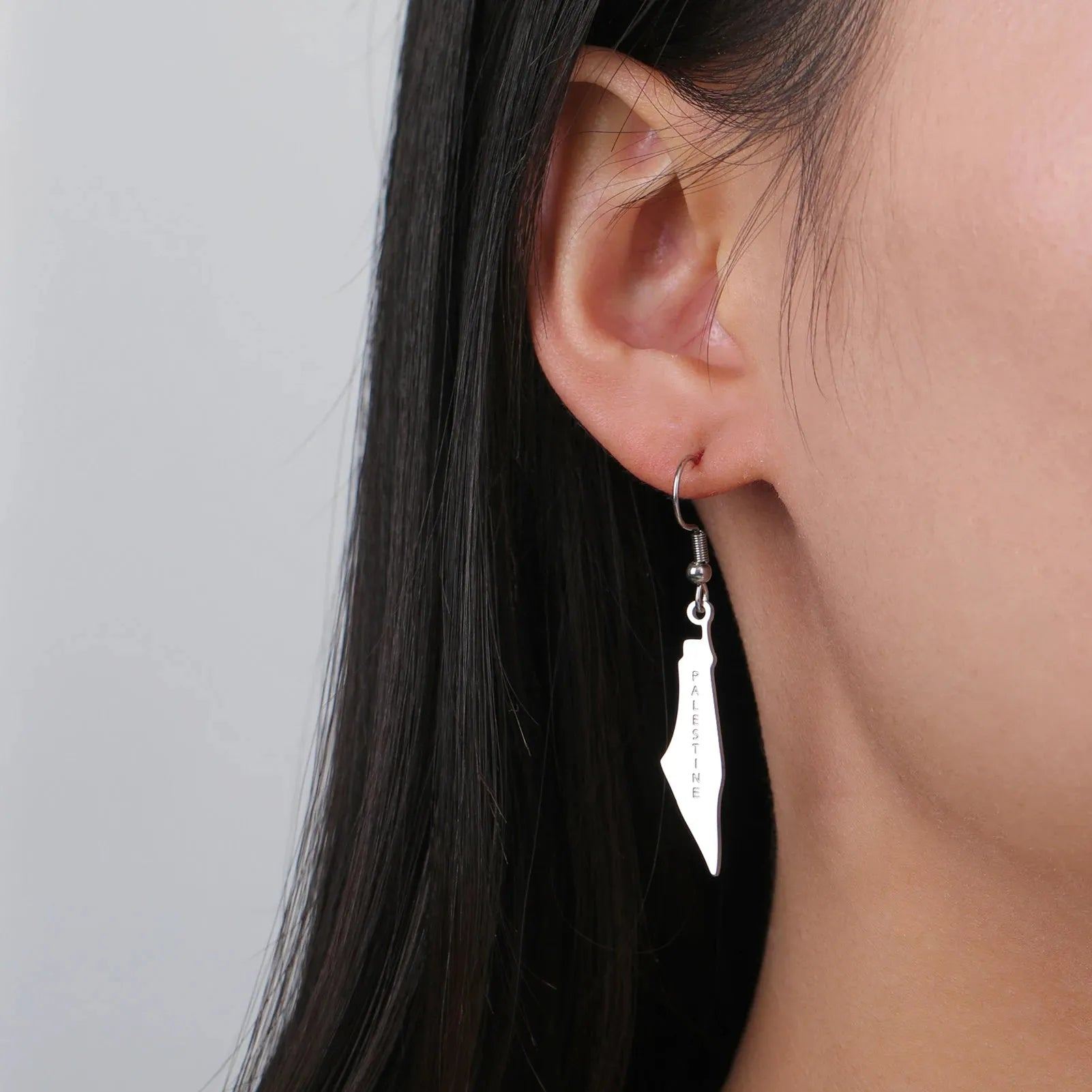 Cazador Stainless Steel Palestine Drop Earrings for Women Girls Gold Color Jewelry Map Dangle Earrings Christmas Gift Wholesale