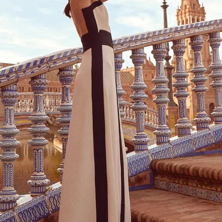 Elegant Party Long Dresses For Women Fashion O Neck Sleeveless High Waist Robe 2024 Summer Chic Evening Ceremony Vestidos