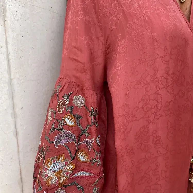 2024 Women Plus Size Holiday Long Dress Elegant V Neck  Lantern Embroidery Sleeves Lace Up Vestidos Summer Lady Beach party Robe