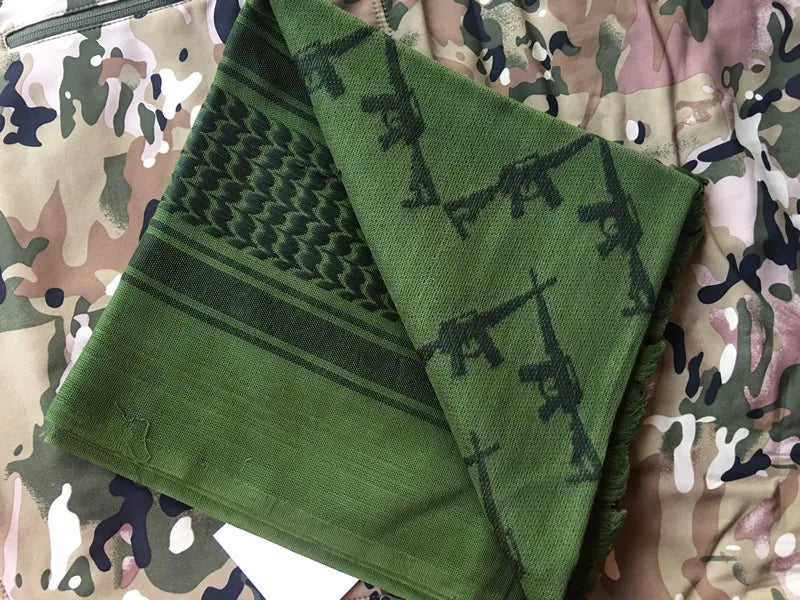 Tactical Arab Shemag Cotton Scarves Outdoor Unisex Army Military Hunting Paintball Head Scarf Face Mesh Desert Bandanas Scarf