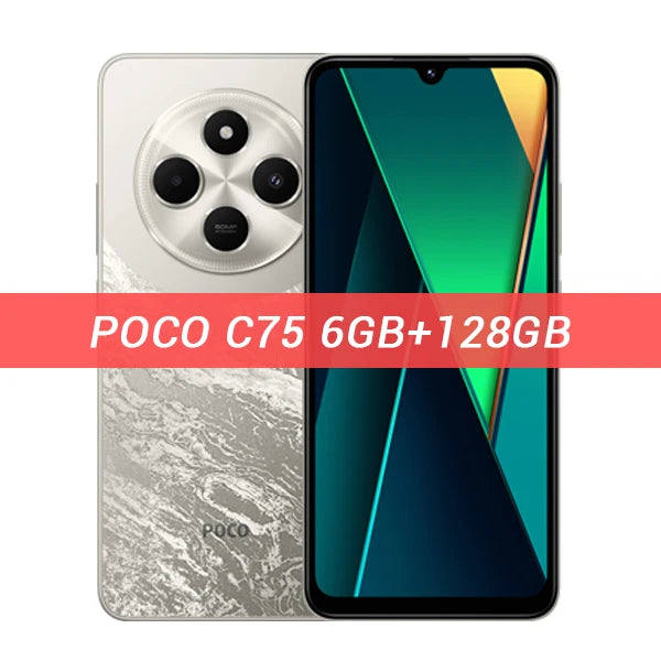 Global Version POCO C75 NFC Smartphone 50MP Dual Camera  6.88' 120Hz Dot Drop Display Massive 5160mAh Battery 18W Fast Charging
