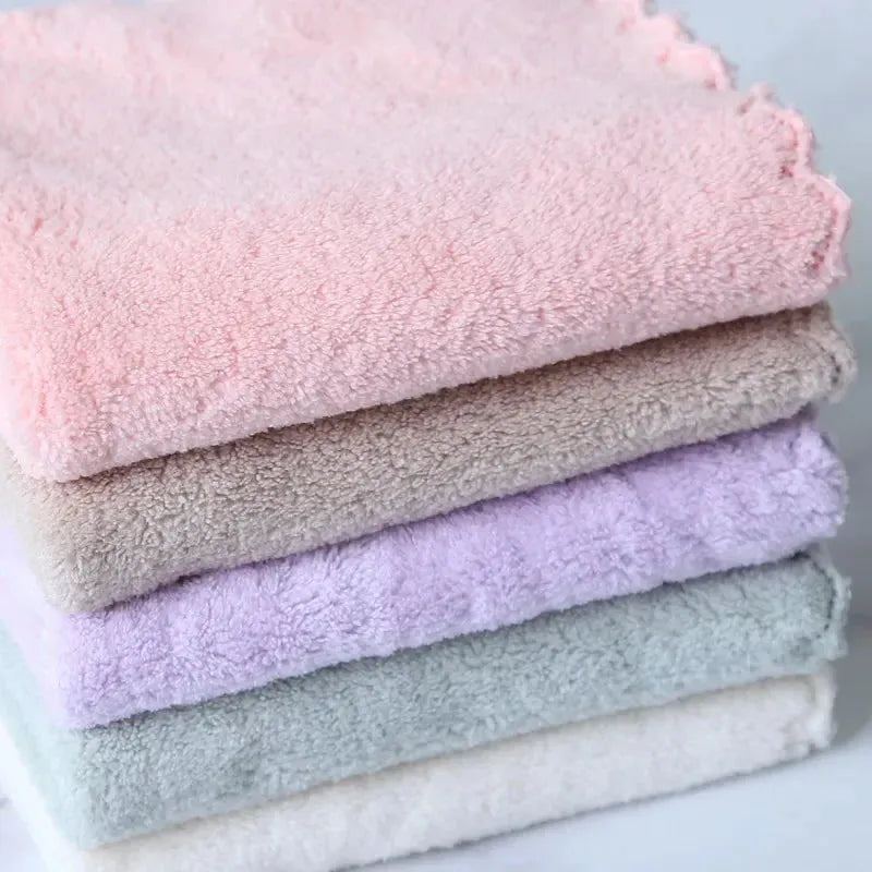 30*30cm Coral Velvet Quick Drying Microfiber Towels Cleaning Wipes Face Towels Square Washcloth Hand Towel Soft Water Absorption
