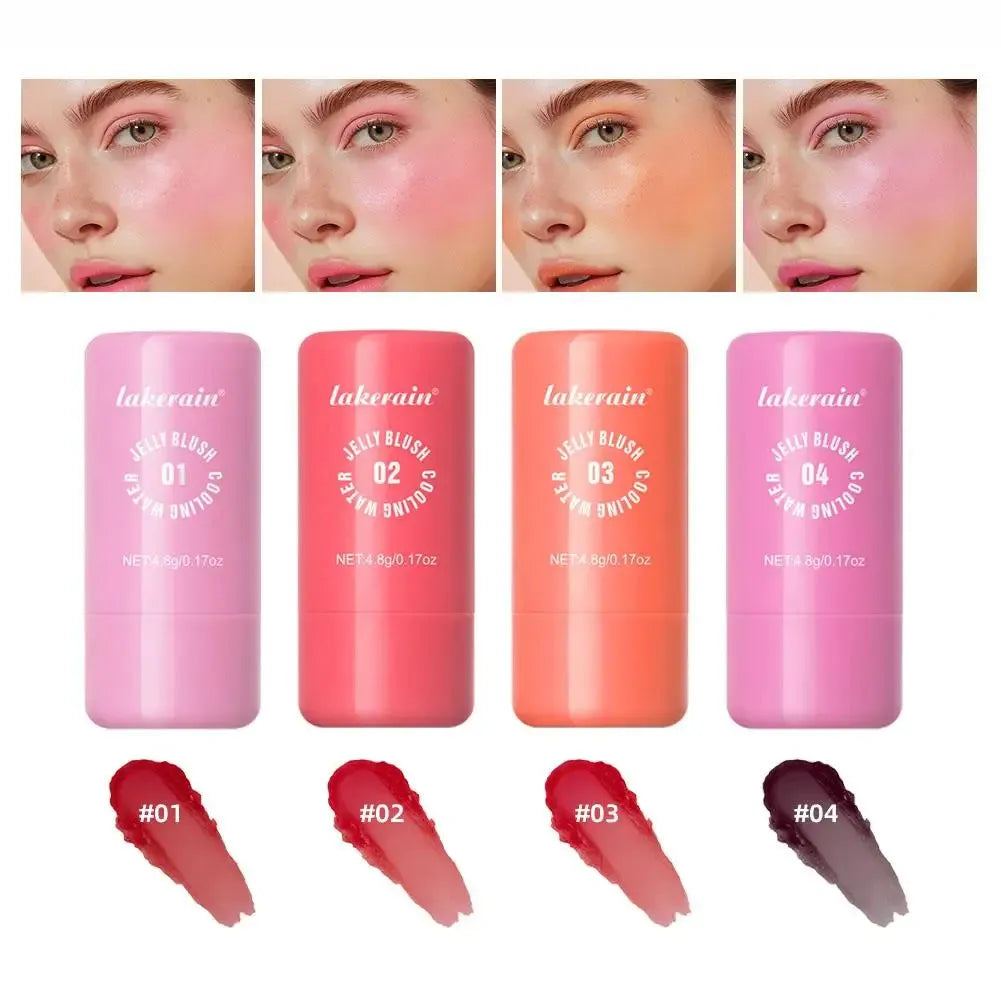 HOT Milk Jelly Tint Facial Blusher Wand Moisturized Long Lasting Matte Rouge Cheek Contour Lipstick Sticker Beauty Makeup 3IN1