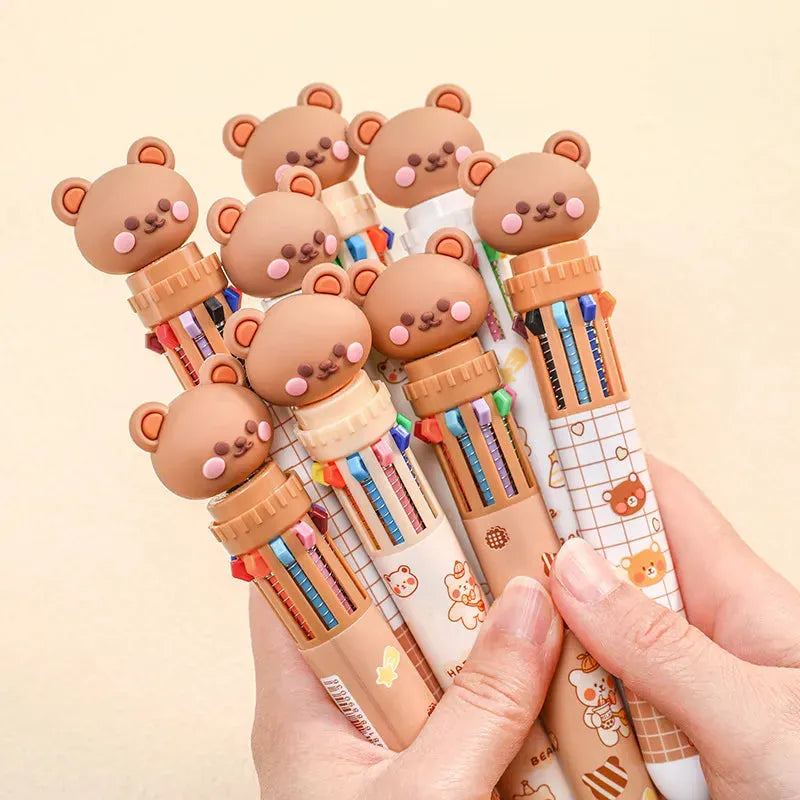 Ballpoint Pen Cartoon Bear 0.5mm Colorful Ink Gel Pens