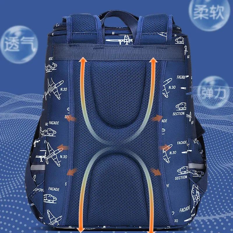 3D fighter jet printed boy backpack Integrated opening big capacity children school bags 2 sizes schoolbag suitable for ages 1-6