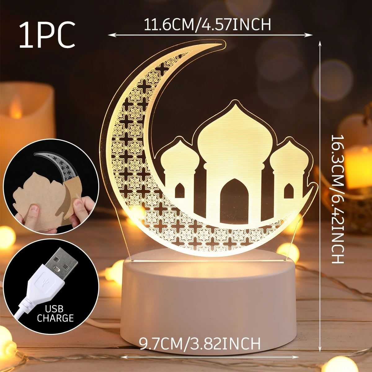 Ramadan Kareem Lights Eid Mubarak Table Lamps Ramadan Decoration For Home 2025 Islamic Muslim Party Decor Eid Al Adha Gifts