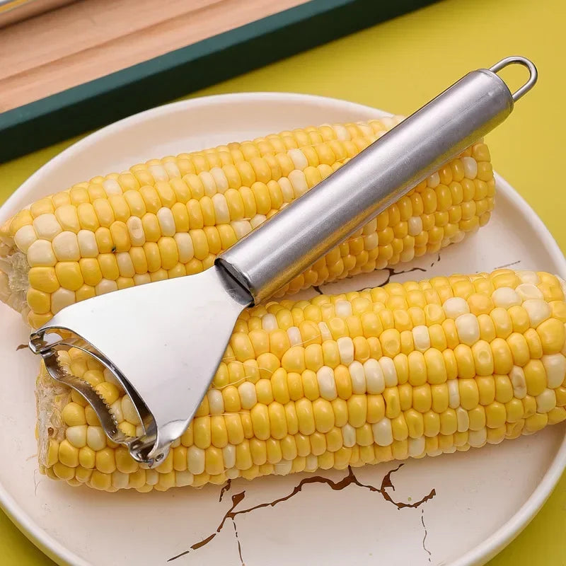 New Stainless Steel Corn Stripper Fast Corn Peeler Handle Convenient Corn Stripper Thresher Corn Cutter Kitchen Light Food Tool