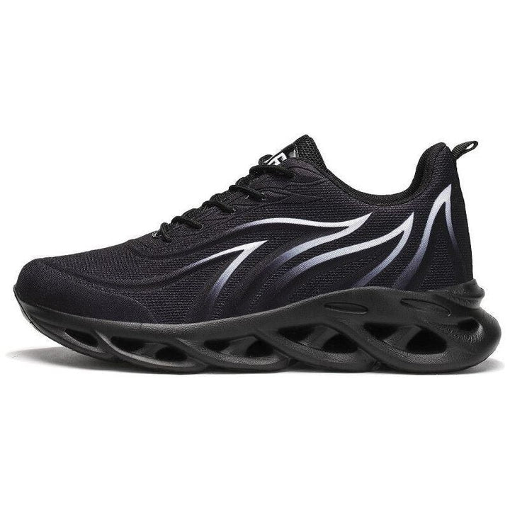 Running Shoes Men Fashion Athletic Sports Blade Cushioning Sneakers Knit Jogging Trainers Flame Printed Lightweight - Jointcorp