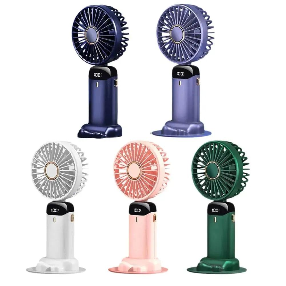 Portable Handheld Fold Electric Fan With Neck Lanyard