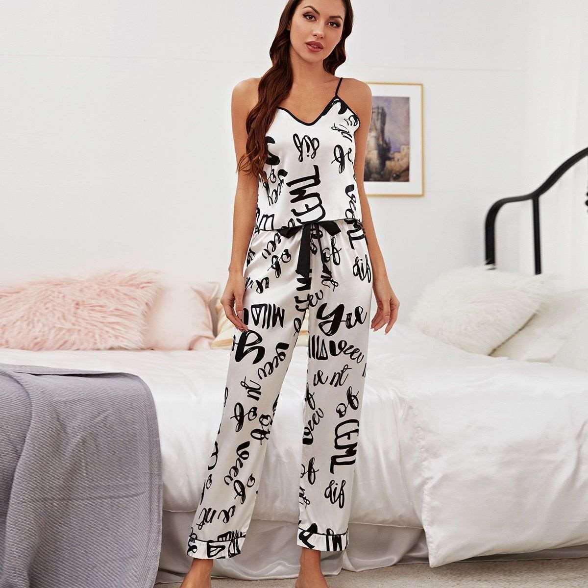 2 pcs Women Satin Pajamas Set - Jointcorp