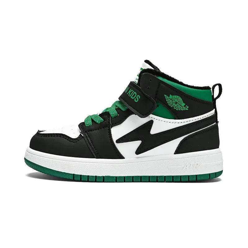 Vanmie Kids High Top Shoes Casual Flat White Shoes for Girls Boys Fashion Children Casual Breathable High Top Sneakers