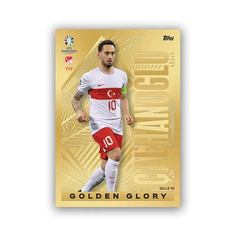 1Packs/ Topps Official Euro 2024 Match Attax - Golden Glory Full Box Exclusive Ballsuperstar Limited Signature Collection Card