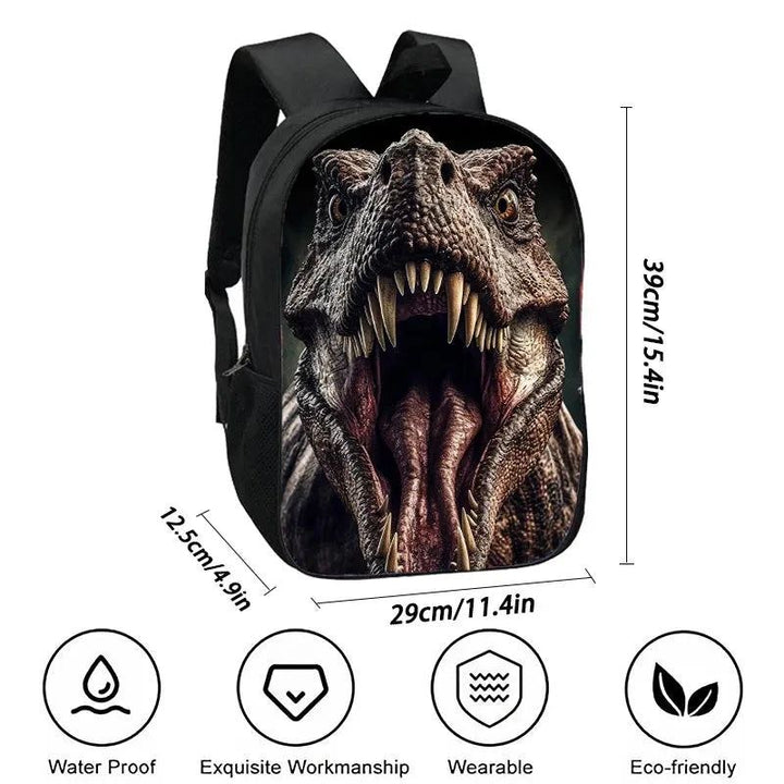 Newly Dinosaur School Backpack,Children School Bags for Boys ,Light Weight Cartoon Animal Prints Child Backpack Satchel Durable