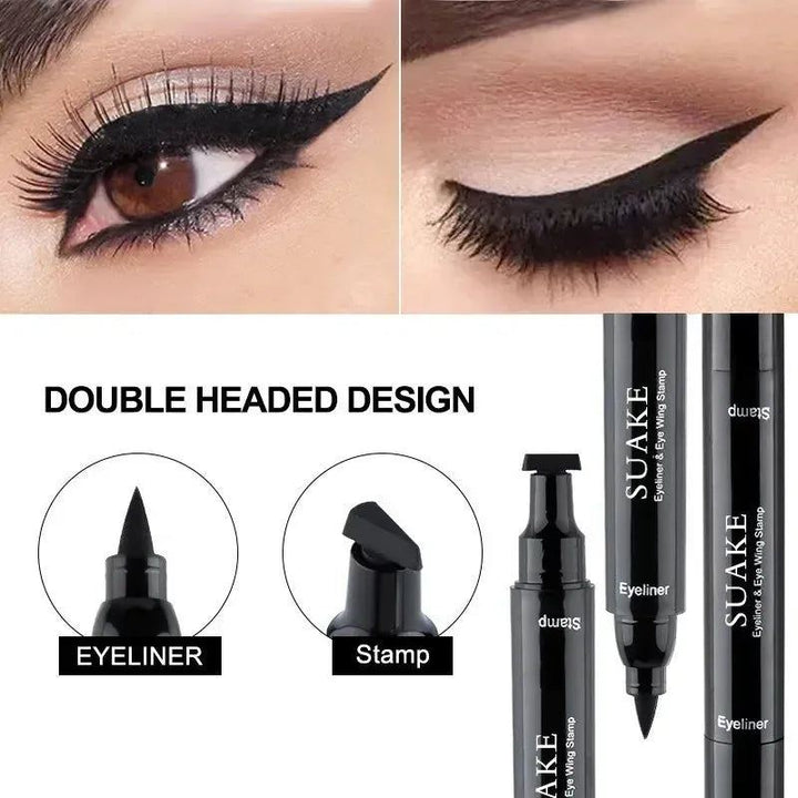 2 in 1 Wings Stamp Eyeliner Pen Double Head Seal Eyeliner Pen Lazy Man Two In One Wing Seal Eyeliner Liquid Pen Makeup Cosmetics