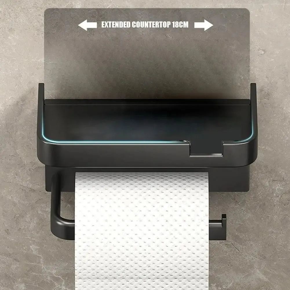 Wall Mounted Toilet Paper Holder Rustproof Thickened Plastic Storage Rack For Bathroom Kitchen Toilet Paper Roll Holder
