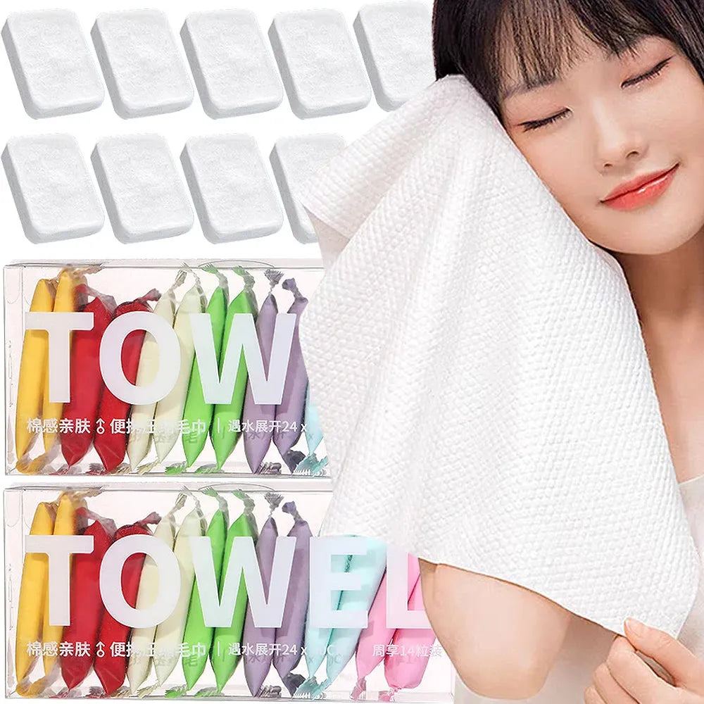 Disposable Compressed Towels Portable Travel Towel Thickened Compressed Face Cleansing Beauty Square Towel Bathroom Washcloth
