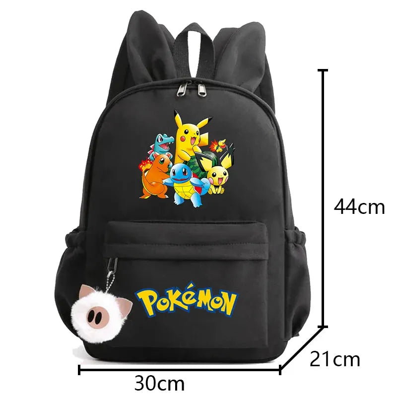 Anime Pokemon Pikachu Backpack Knapsack Kids Boy Girl Printed School Bag Teenager Student Cartoon Bookbag Outdoor Rucksack