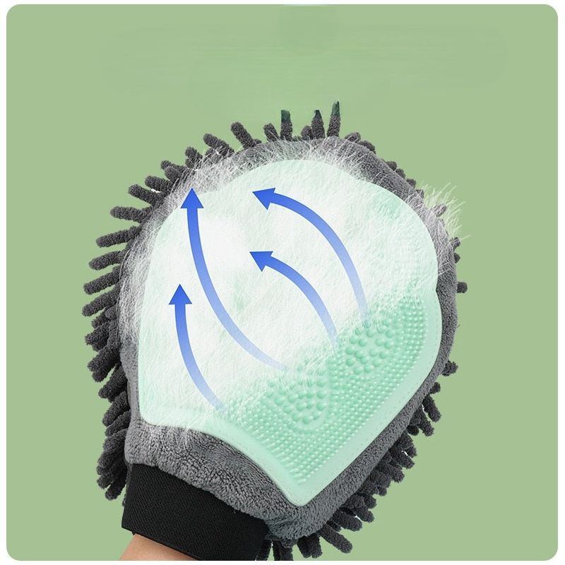 Pet Grooming Kit for Dog Cat Rabbit Fur 2 Sided Bathing Brush Cleaning Massage Glove De-Shedding De-Matting Pet Hair Removal - Jointcorp