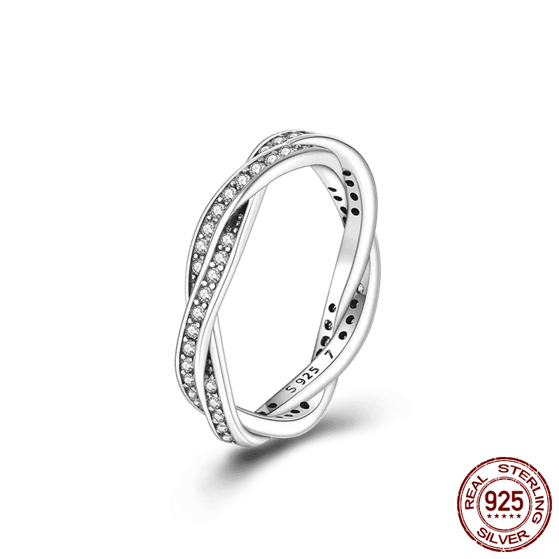 Sterling Silver Cocktail Ring Geometric Cubic Zircon for Women