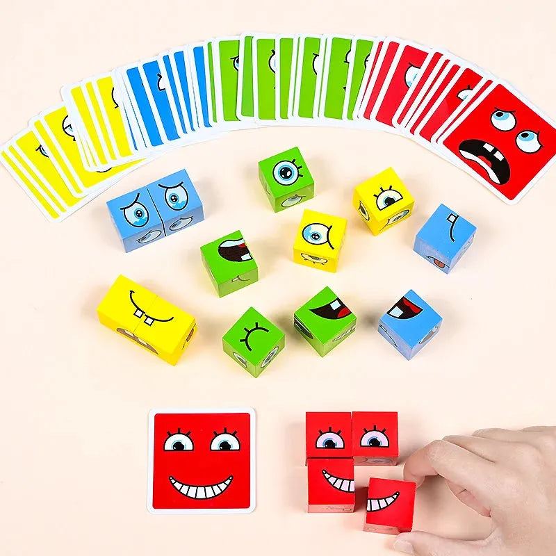 Learning Educational Toy Set Cards Emoticon Puzzle