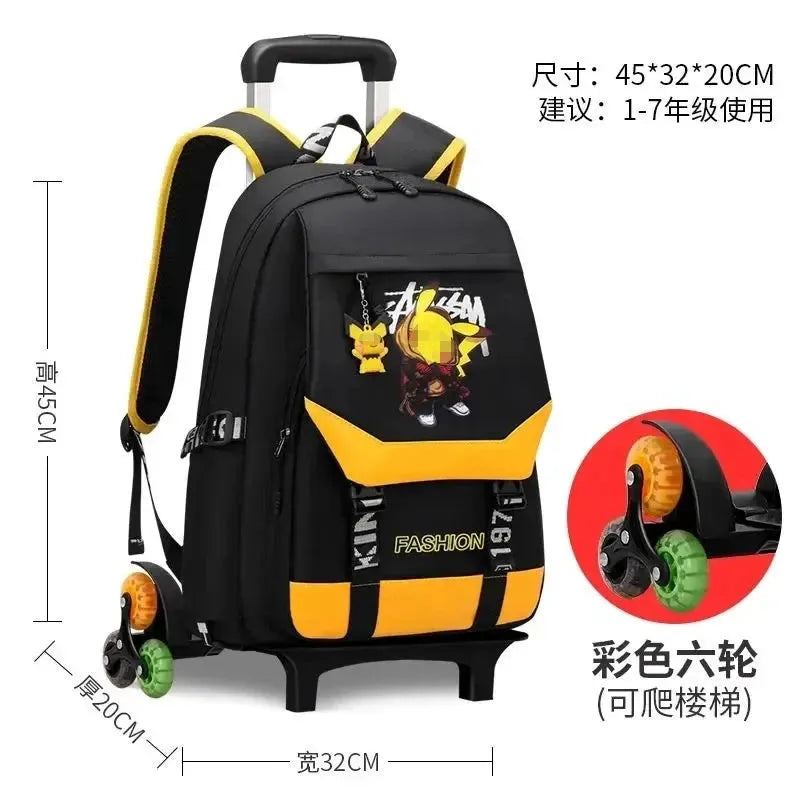 Pokemon Pikachu School Bag Backpack Trolley Organizer Bag Anime Character Travel Bag Student Stationery Backpack Children's Gift