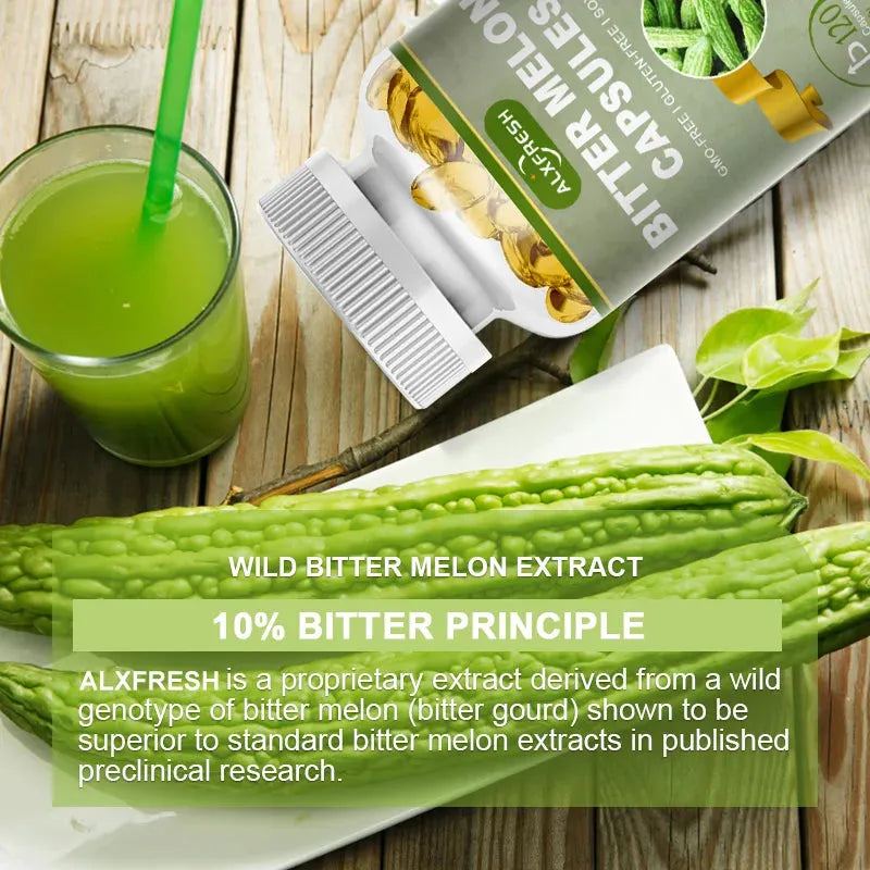 Alxfresh Bitter Melon 2500mg | Non-GMO Vegan Gluten-free | Health Nutrition Supplement for Adult Old People