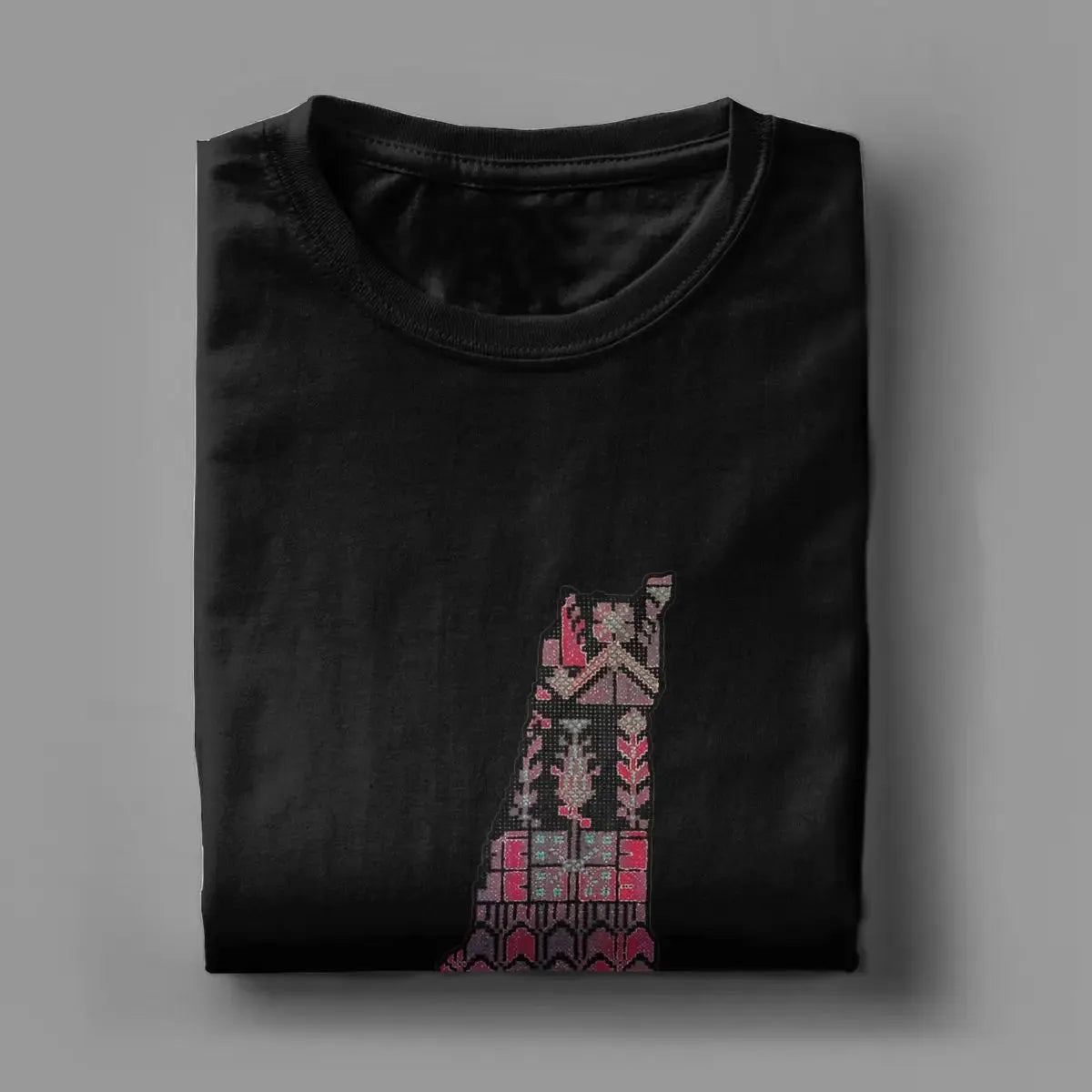 Creative Palestine Kofia Kofya Made By Traditional Tatreez T-Shirts for Men Cotton T Shirts Short Sleeve Tee Shirt Clothes