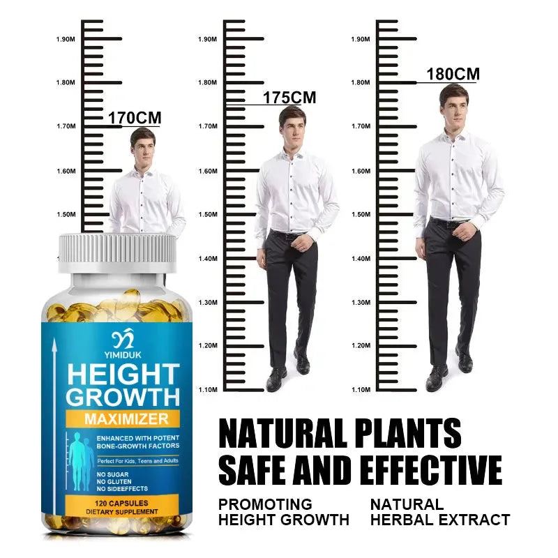 Calcium, Vitamin D3 Height Growth, Bone Strength & Density Support - Height & Bone Growth Supplement for Kids & Adults