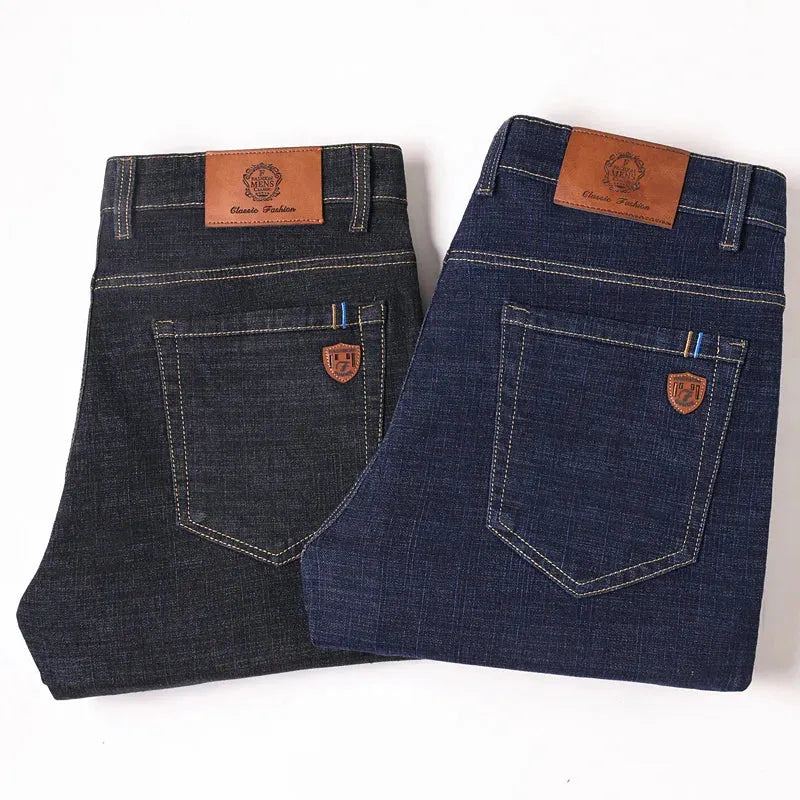 2024 Fashion Men Stretch Loose Straight Jeans Casual Elastic Slim Fit Denim Pants Male Brand Business Trousers Large size 38 40