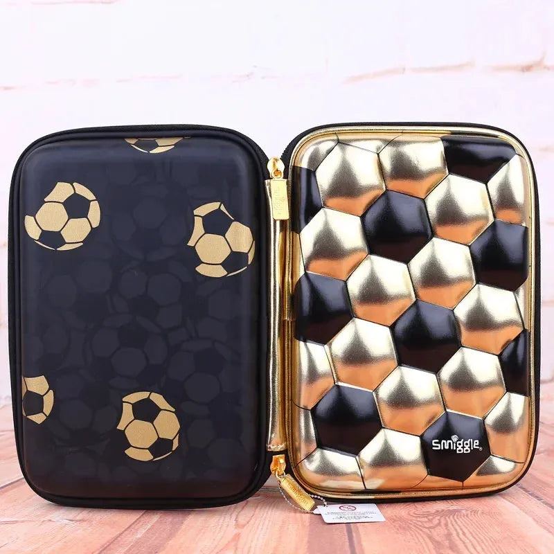 Australian Smiggle Gold Football 18th Anniversary Children'S Students Lightweight Large Capacity Backpack, Pen Bag, Water Cup