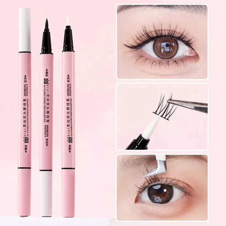 Double-ended Self-adhesive Eyelash Eyeliner Long-lasting Anti-sweat And Not Easy To Smudge Eyeliner Pencil Sticky Firm