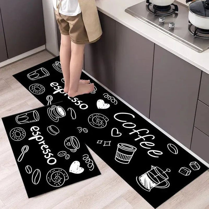 2Pcs/Set Modern Kitchen Mat Anti-slip Floor Carpet Household Carpet Long Strip Entrance Door Mat Bathroom Mat Home Decor Carpet