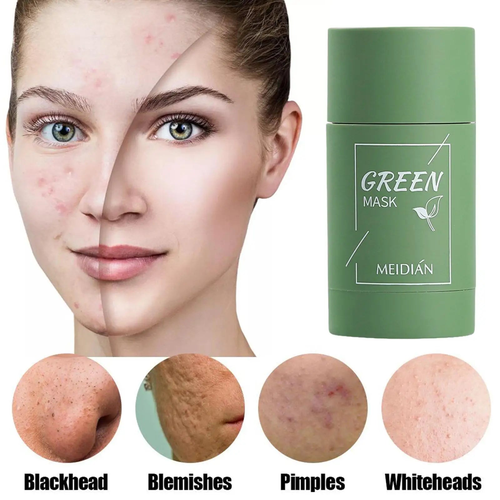 40ml Remove Blackhead Green Tea Solid Mask Clean Stick Mask Facial Dispel Acne Blemish Shrink Pores Korean Skin Care Multipack
