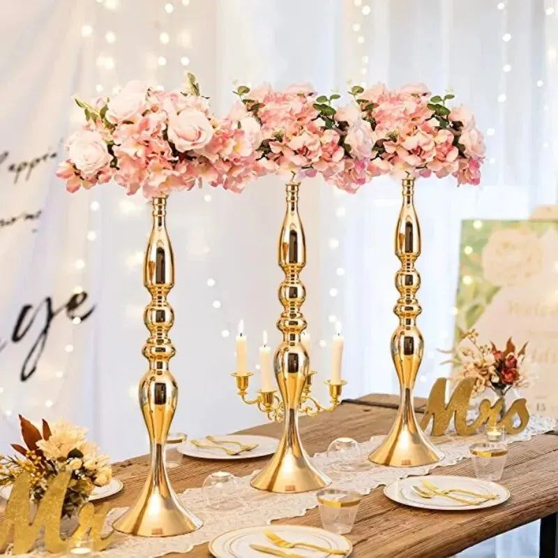 Golden Candle Holders Mermaid Flower Stand Wedding Table Decorations Metal Stand Candlestick For Wedding Birthday Party Decor