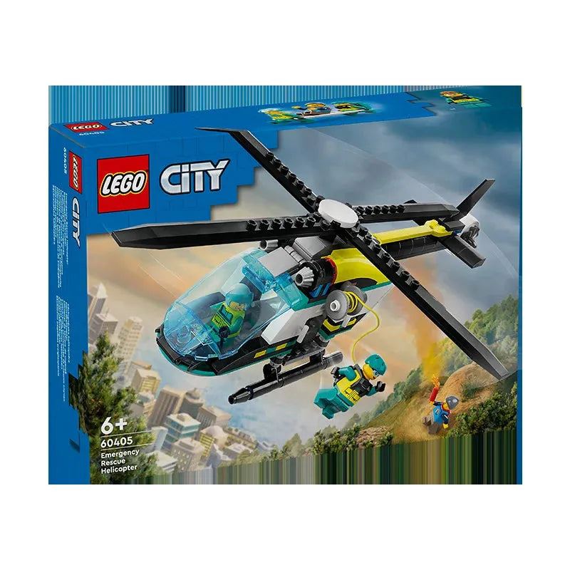 LEGO City 60405 Emergency Rescue Helicopter Male And Female Puzzle Block Assembly Toy