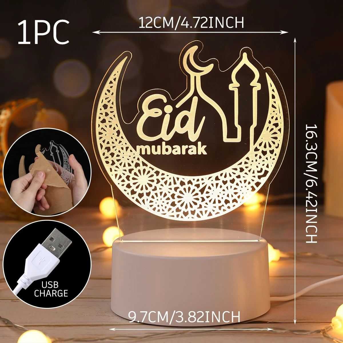 Ramadan Kareem Lights Eid Mubarak Table Lamps Ramadan Decoration For Home 2025 Islamic Muslim Party Decor Eid Al Adha Gifts