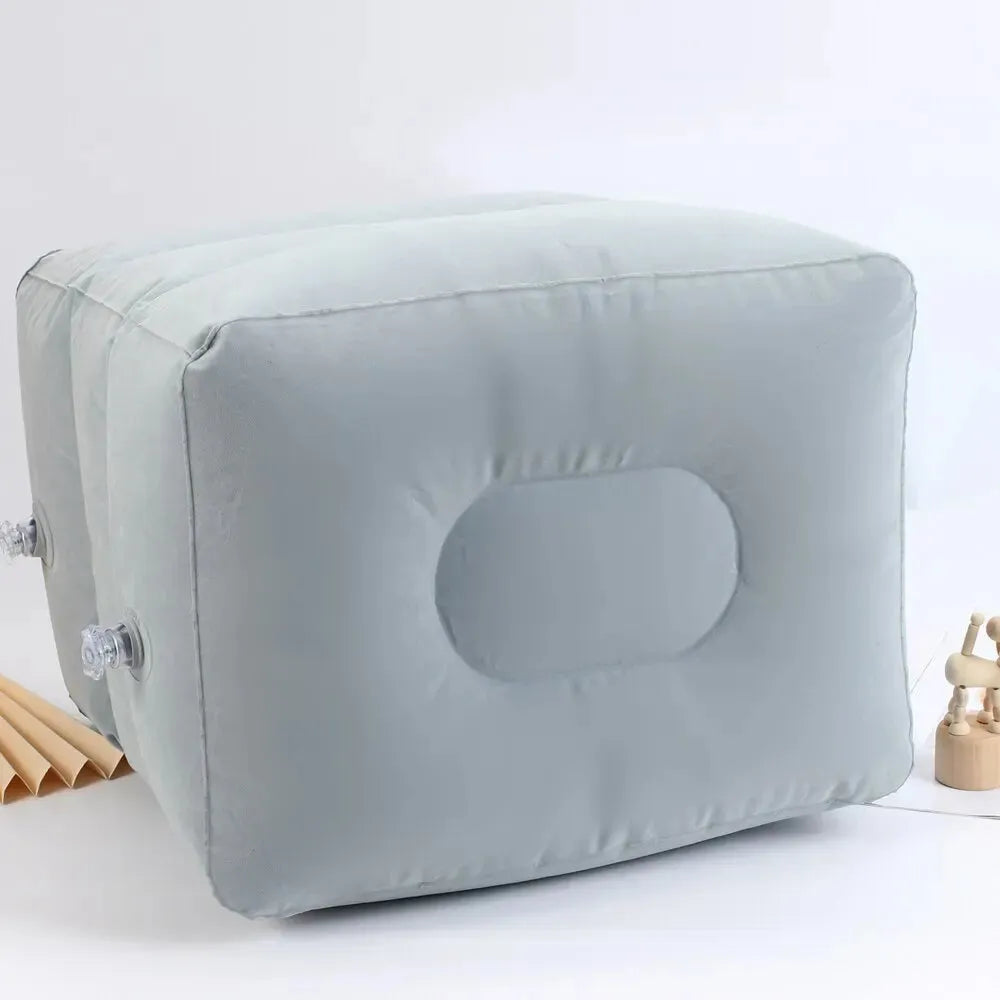 Travel Inflatable Three-layer Adjustable Foot Pillow Inflatable Footrest Sleep Sit Long-distance Train Car Foot Rest Footstool
