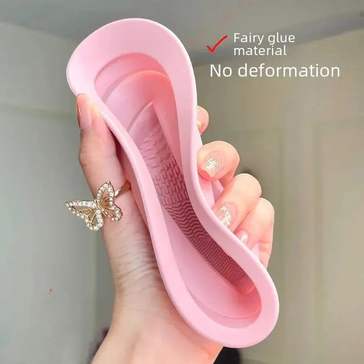 Silicone Foldable Makeup Brush Bowl Cosmetic Brush Powder Puff Makeup Egg Tool Cleaner No Damage To Hair
