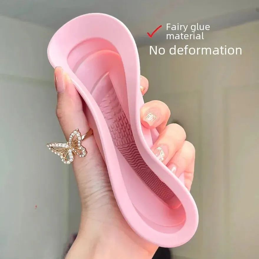 Silicone Foldable Makeup Brush Bowl Cosmetic Brush Powder Puff Makeup Egg Tool Cleaner No Damage To Hair