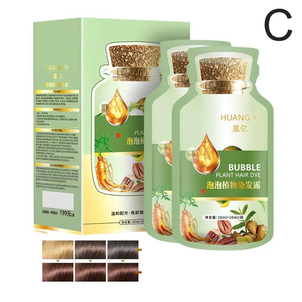 10pcs/Box Hair Dye Shampoo Natural Plant Bubble Hair Dye Long-lasting Hair Color Convenient And Effective Hair Coloring Shampoo