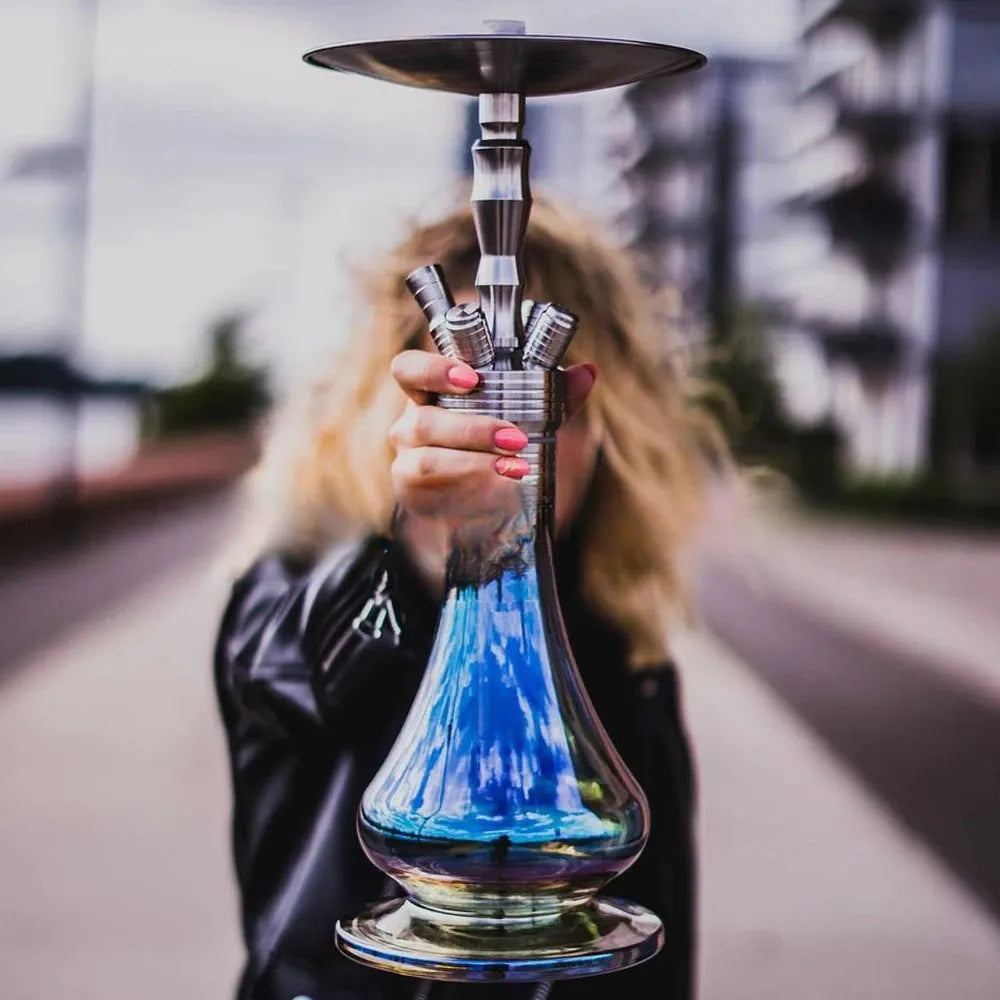 Stainless steel hookah pot Dschinni Arab hookah bar KTV with four tubes of light
