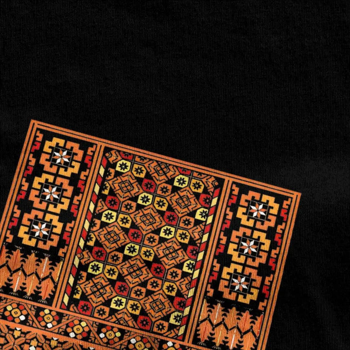 Vintage T Shirt Palestine Embroidery Cotton T-Shirts knitting Art Design Novelty Tee Shirt for Men Summer Y2K Basic Loose Tees