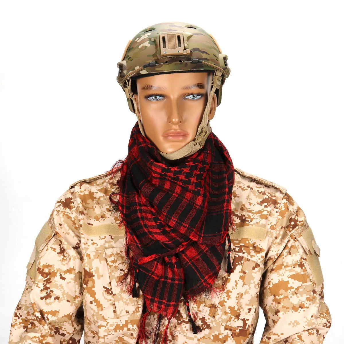 Military Tactical Scarf Camouflage Mesh Neck Scarf KeffIyeh Sniper Face Scarf Veil Shemagh Head Wrap for Outdoor Camping Hunting